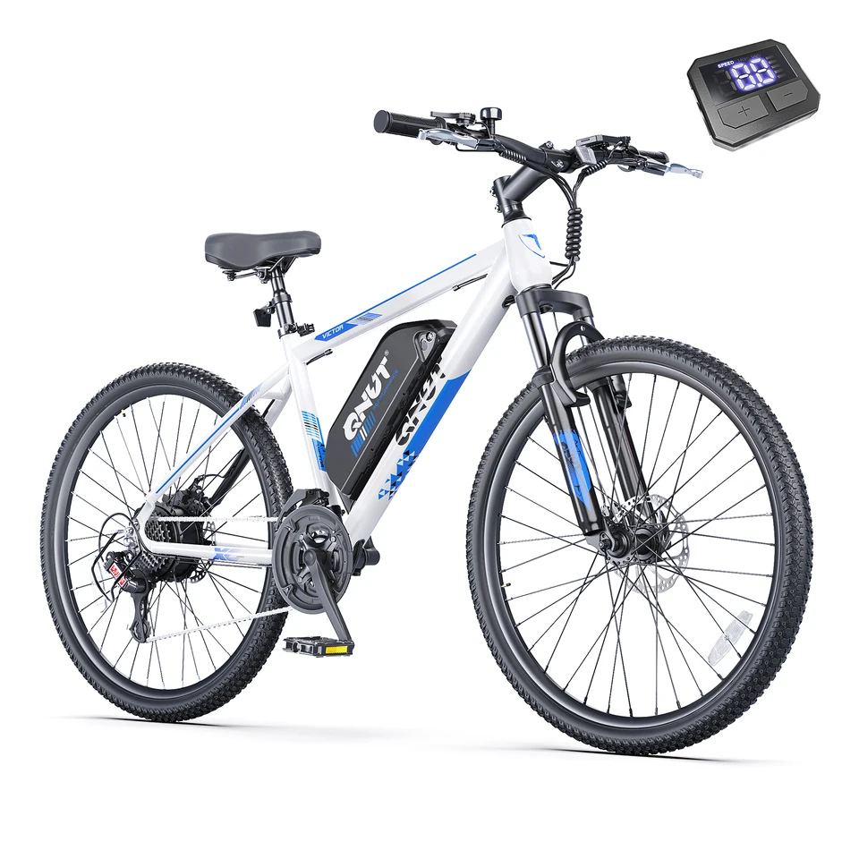 QNUT Victor 3.0 Adult Electric Mountain Bike 750W Peak Motor 36V 10.4Ah Removable Battery 26 Inch All‑Terrain EBike 21‑Speed Front Suspension Dual Disc Brake 20MPH Electric Bicycle US Warehouse Fast Shipping image 2