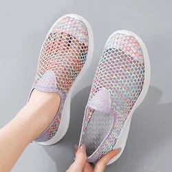 Women's Casual Sports Shoes 2023 Summer Breathable Mesh Sandals Lightweight and Comfortable Women's Flat Shoes