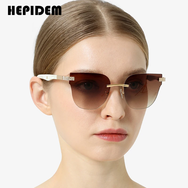 HEPIDEM Buffalo Horn Glasses Women Rimless High Quality Square Mens Sunglasses Luxury Eyewear Buffs Eyeglasses H0027