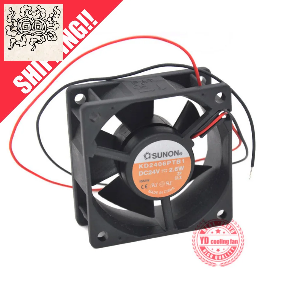 JFG For SUNON KDE2406PTB1 6025 24V 2.6W 6CM Ball Bearing Cooling Fan