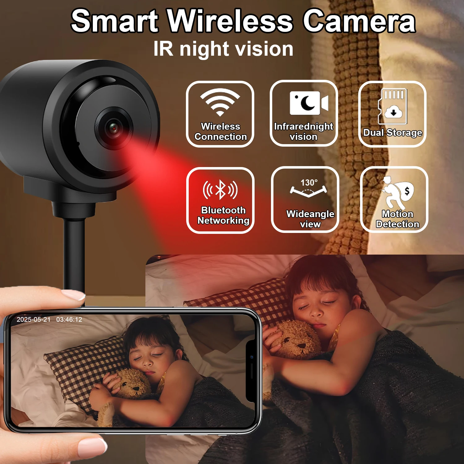 

Стильная мини-камера C1, беспроводная Wi-Fi HD-камера со встроенной батареей, умная портативная мобильная камера обнаружения, ночная домашняя камера безопасности