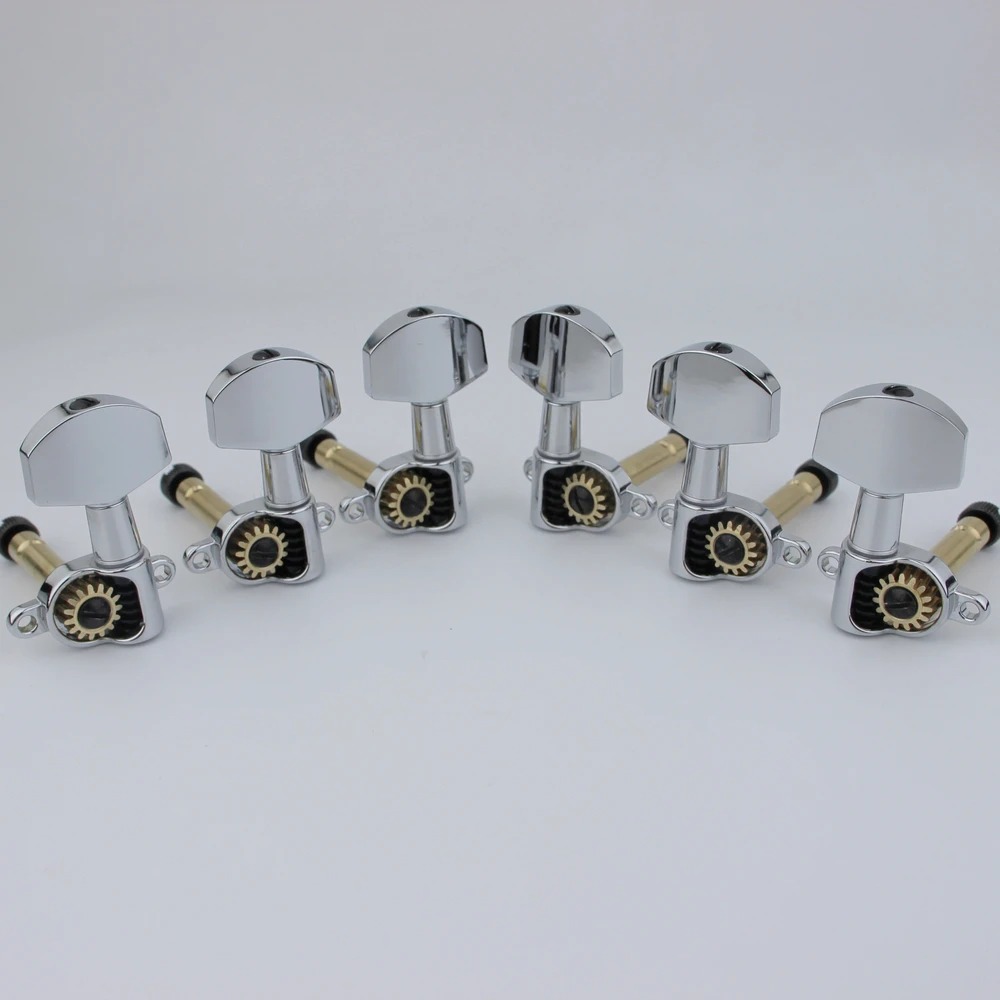 1 Set PRS Style Lock Locking Guitar Tuning Machines 3+3 Chrome/Gold