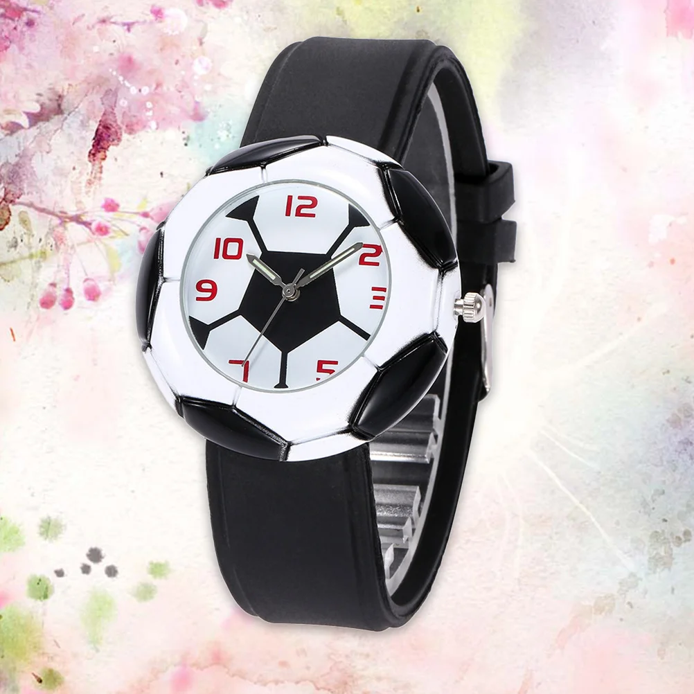 1 قطعة ساعة أطفال مضيئة ليلة سوداء لكرة القدم كوارتز سيليكون مقاوم للماء ساعة يد للأطفال لحفلة عيد ميلاد هدية لصالح