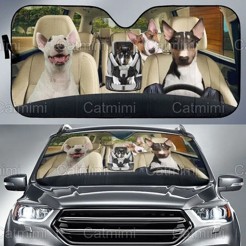 

Bull Terrier Dog Car Sun Shade, Car Decoration, Bull Terrier Car Sun Shade, Bull Terrier Gift, Gifts For Him, Mother Day Gift MC