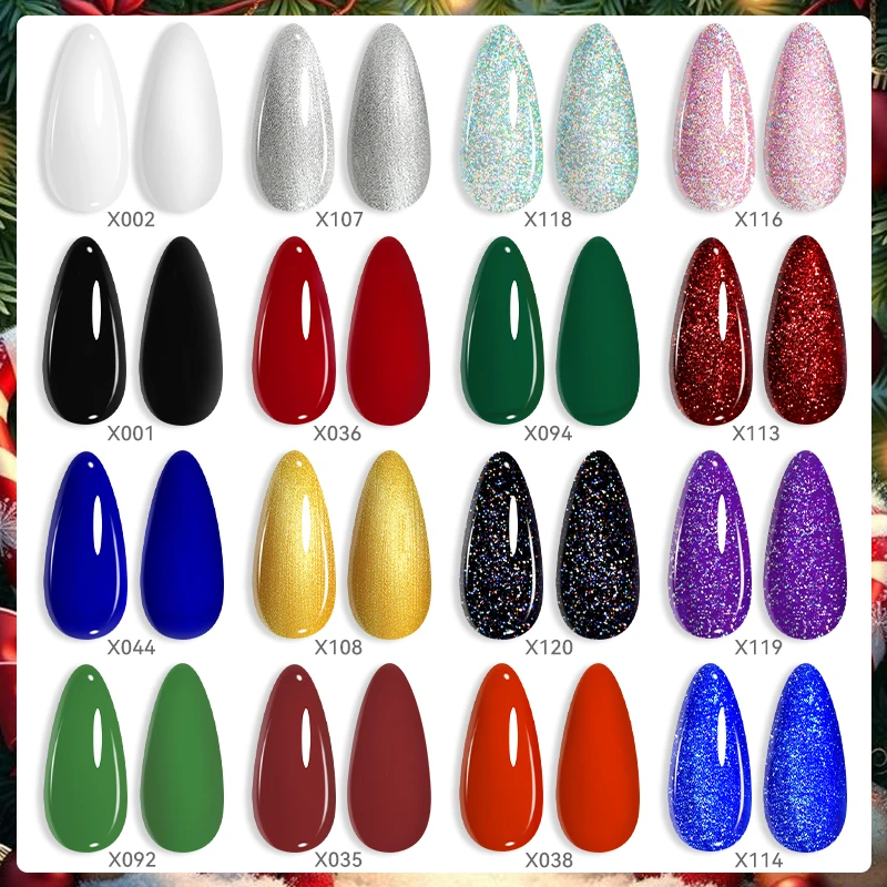 LILYCUTE 7 مللي طلاء أظافر جل أحمر أخضر سلسلة عيد الميلاد جميعًا للتقليم شبه الدائم نقع قبالة الأشعة فوق البنفسجية LED لتقوم بها بنفسك السنة الجديدة مسمار الفن #2