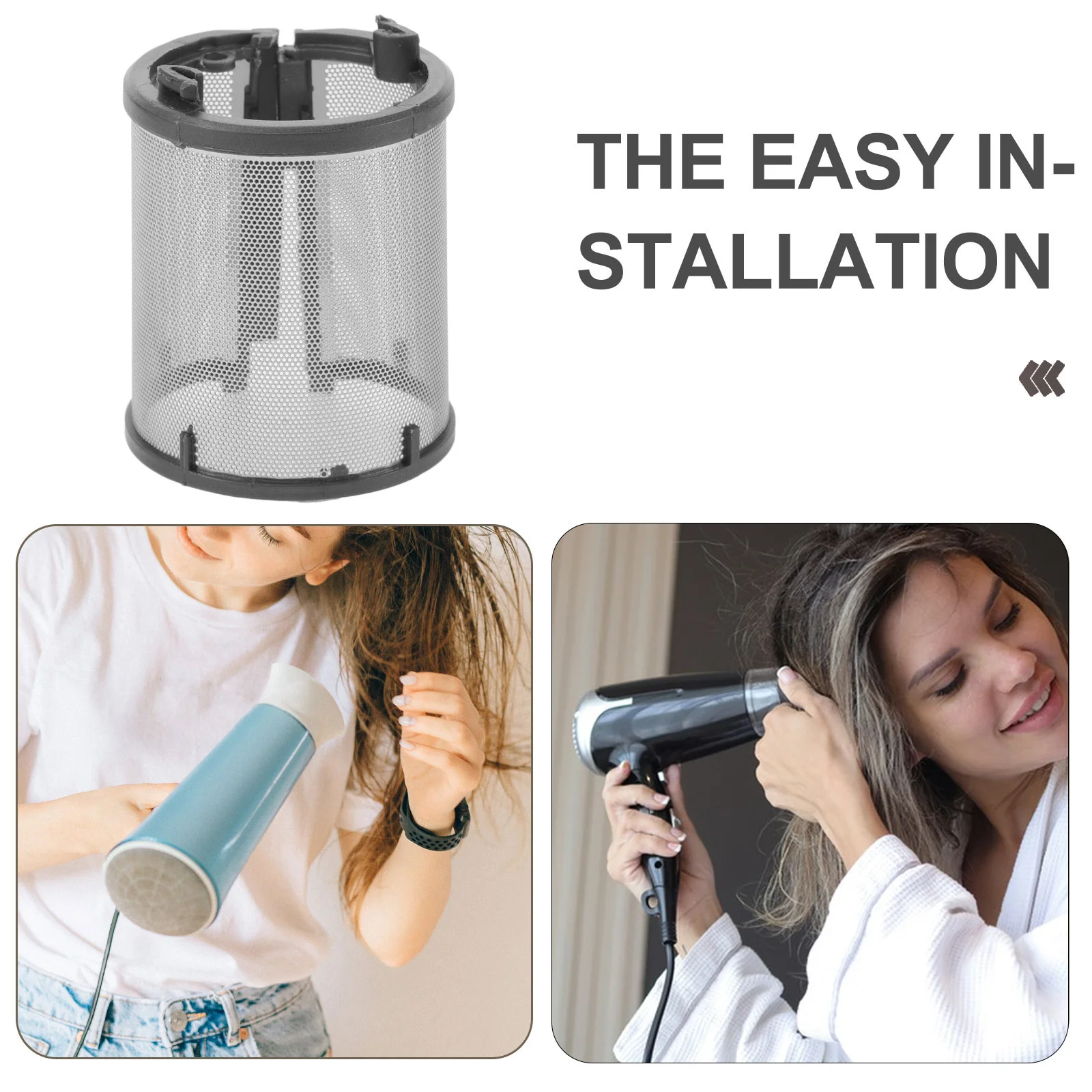 غطاء شبكي لمجفف الشعر، غطاء بديل للقفص الداخلي، ملحق حماية متوافق مع مجفف الشعر، غطاء مقاوم للغبار، فتحة تهوية مجفف