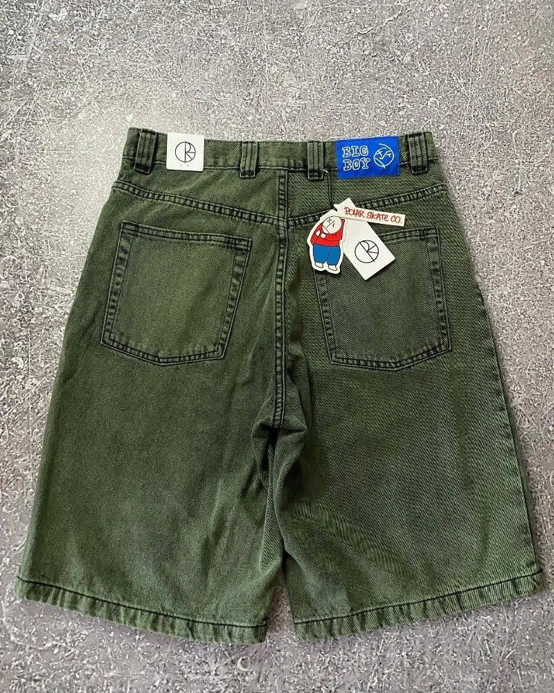 Big Boy Baggy Shorts New Harajuku Hip Hop Cartoon Graphic Retro Denim Shorts 3