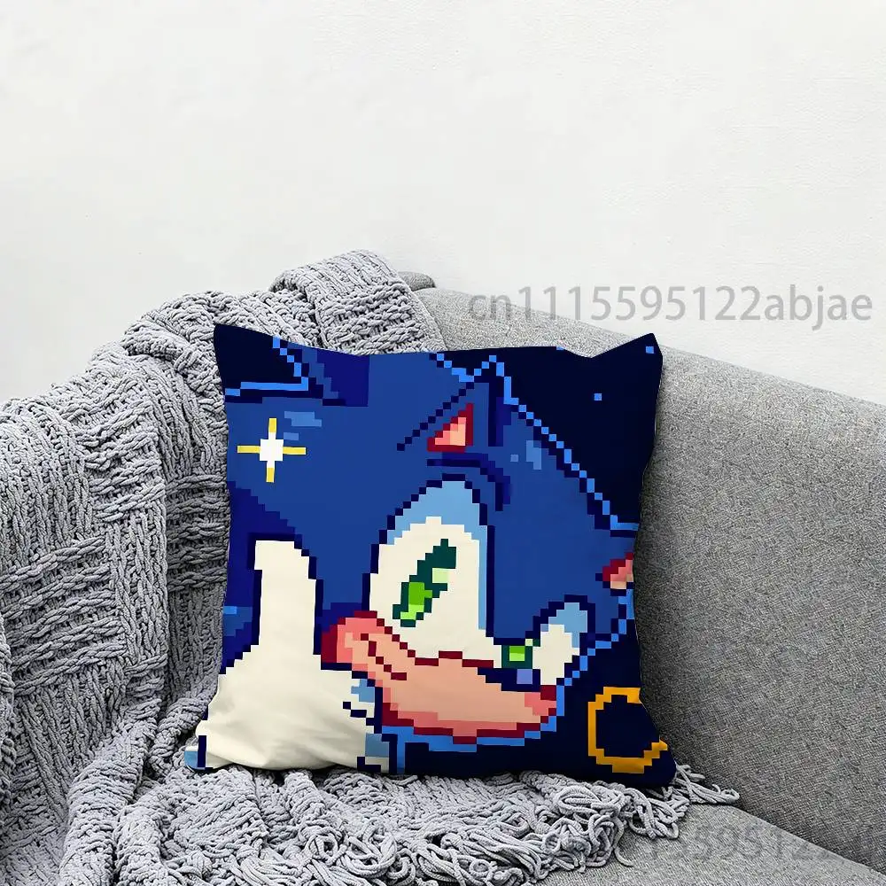 s-sonic Throw Pillow Case 50x50cm DIY Square Pillowcase Square Office Cushion Cover