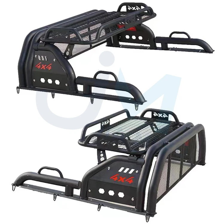 

Custom Black Sports Roll Bar 4x4 Pickup Truck Roll Bar With Luggage Basket For Different Car Models