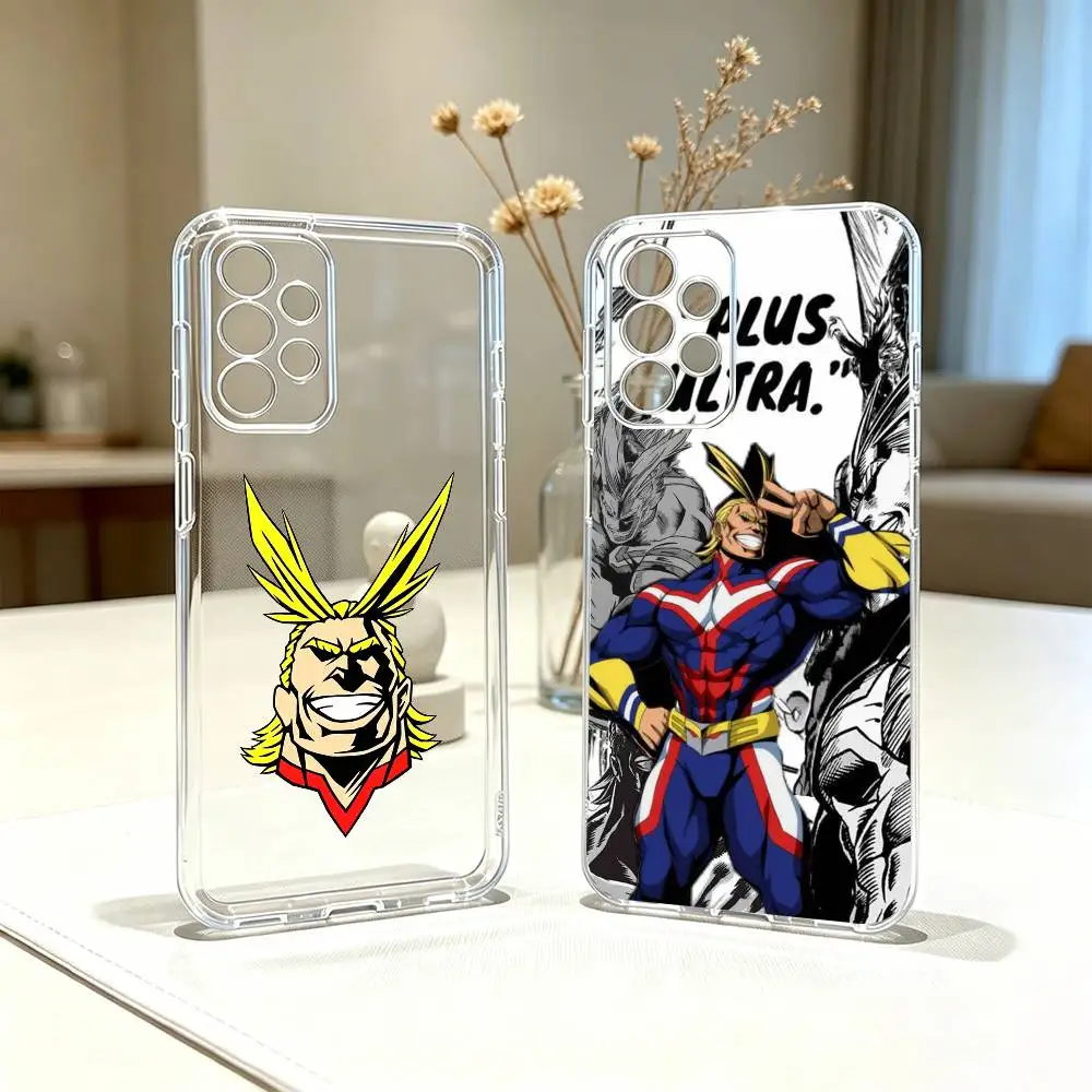 Anime All M-Might   Phone Case For Samsung S25,S24,S21,S22,S23,S30,Ultra,S20,Plus,Fe Transparent Cover