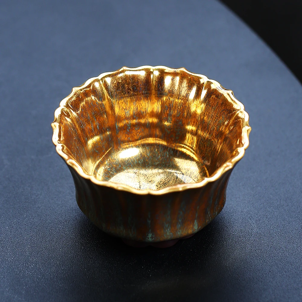 |Yihuchun high-end Collectible tea cup famous tea cup Master Cup fan Zefeng golden silk jade millimetre sky eye cup