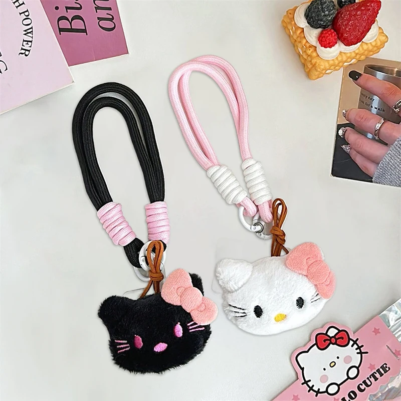 Sanrio Mobile Phone Lanyard plush Hello Kitty Pendant Lanyard Short Wrist Lanyard Anti Loss Universal Phone Case Strap