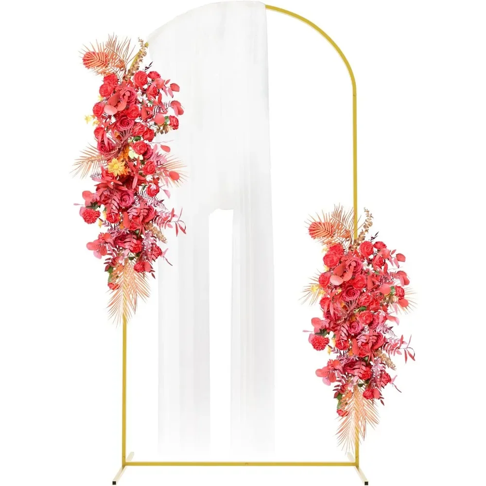 Imagem -03 - Casamento Arco Backdrop Stand Balão Arched Frame Metal Ouro para Cerimônia Festa de Aniversário Graduação 7.2x4ft