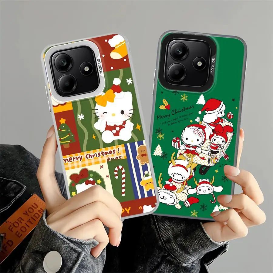 غطاء خلفي لهاتف Xiaomi Redmi Note 9s 11s 12s 14 Pro Plus 13 12 11 10Lite 15 10s Sanrio Hello Kitty Christmas