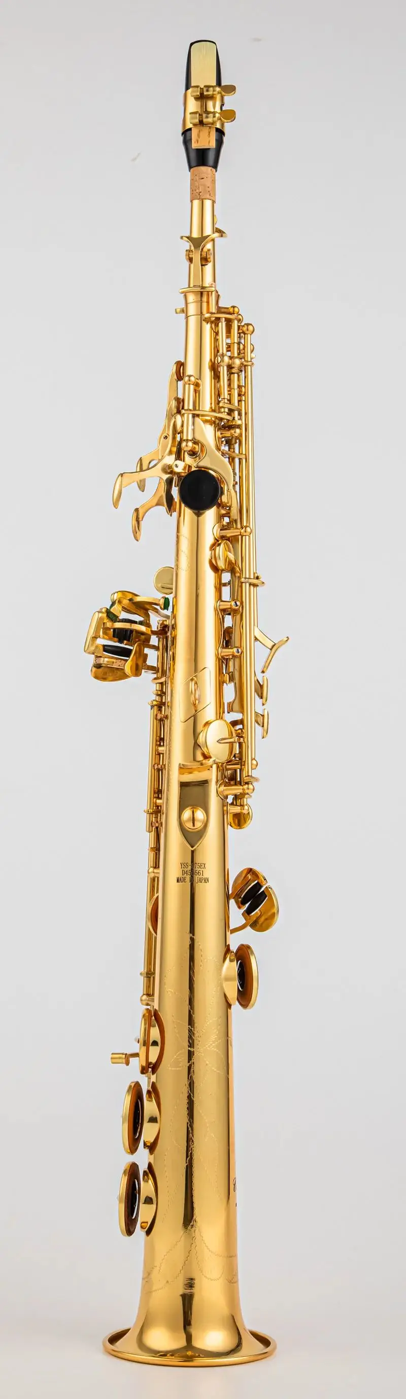 Made in Japan 875 Brass Straight Soprano Saxophone Bb B Flat Sax Saxophone Woodwind Instrument Natural Shell Key Carve Pattern