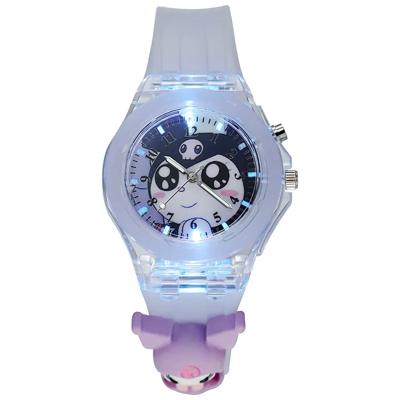 Sanrio HelloKitty Watch Anime Luminous Watch Cinnamoroll Kawaii Kuromi Kids Multi-color Electronic Watch Birthday Gift Cute Girl