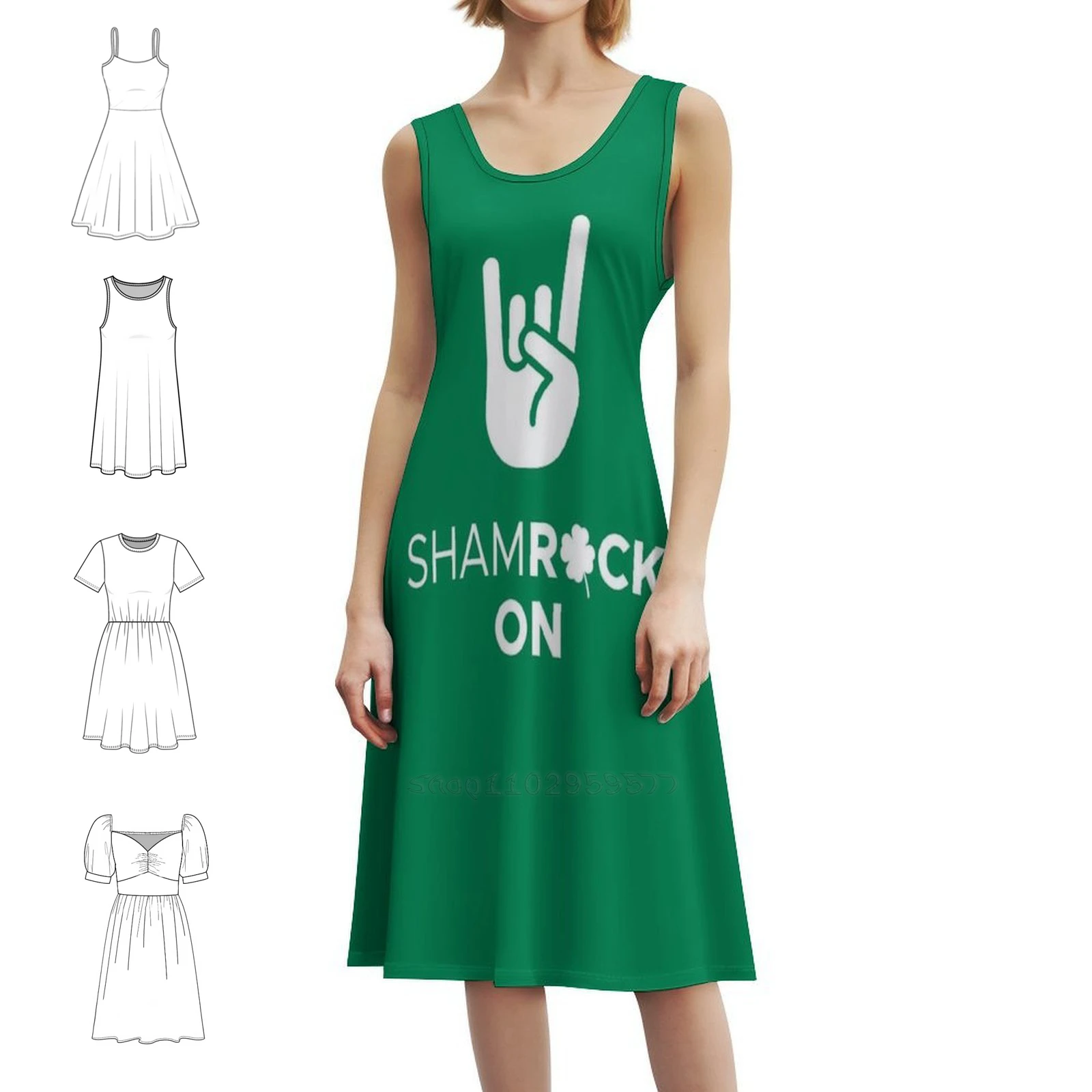 

Трилистник на женской уличной одежде в стиле хип-хоп, платье с графическим принтом, вечерние и клубная одежда, клевер, четырехлистный клевер, забавная праздничная женская одежда