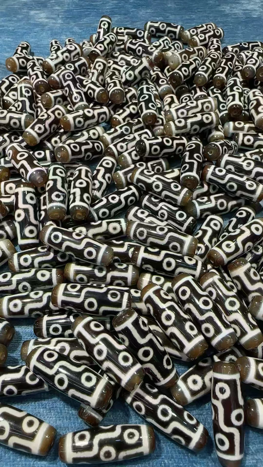 50pcs/lot 9 eyes Patterns  60mm/40mmAB penetrating Tibetan Dzi Beads DIY Amulet pendant Necklaces
