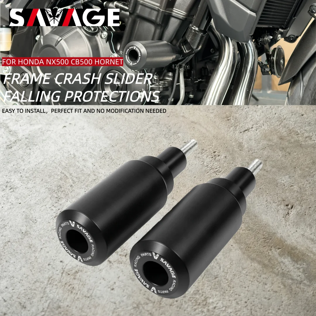 SAVAGE Heavy Duty Frame Crash Sliders for HONDA NX500 CB500 Hornet 500 2024-2025 - Fairing Guard & Engine Protection