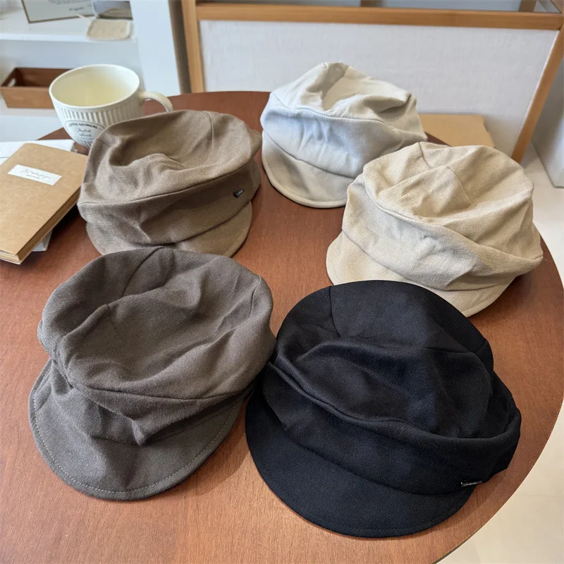 

Retro Pleated Solid Color Beret women's Versatile Painter Hat Casual Cloud Newsboy Hat Cappello Gorras Planas 4m725