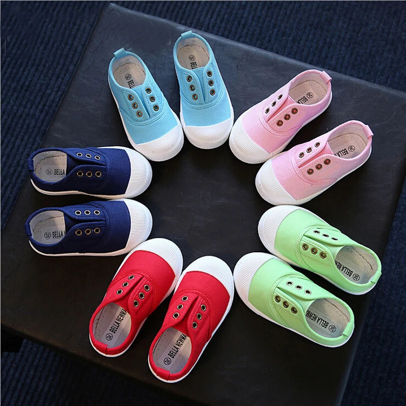 Kids Shoes Fashion Solid Color Canvas Shoes Spring Autumn Soft Bottom Infant Baby Sneakers