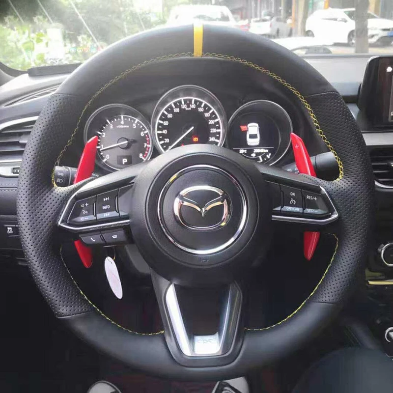 

Artificial Leather for Mazda 3 Axela 2017-2019 CX5 CX-5 CX4 CX-4 Atenza Mazda 6 2018-2021 MX-5 MX5 CX-8 Car Steering Wheel Cover