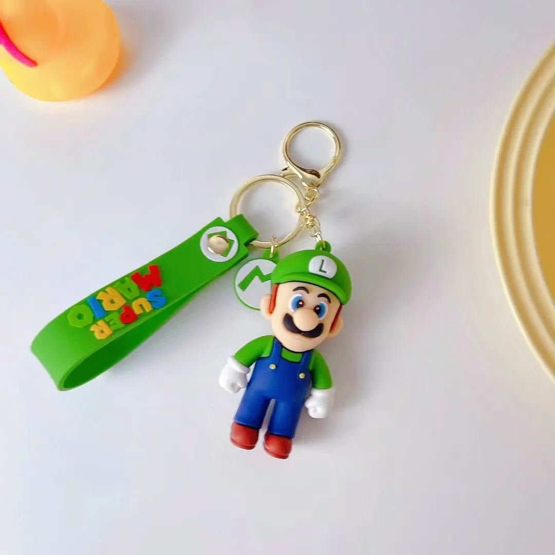 Cartoon Game Plumber Luigi Red Green Series Keychain Cute Doll Pendant Classic Nostalgic Car Keychain