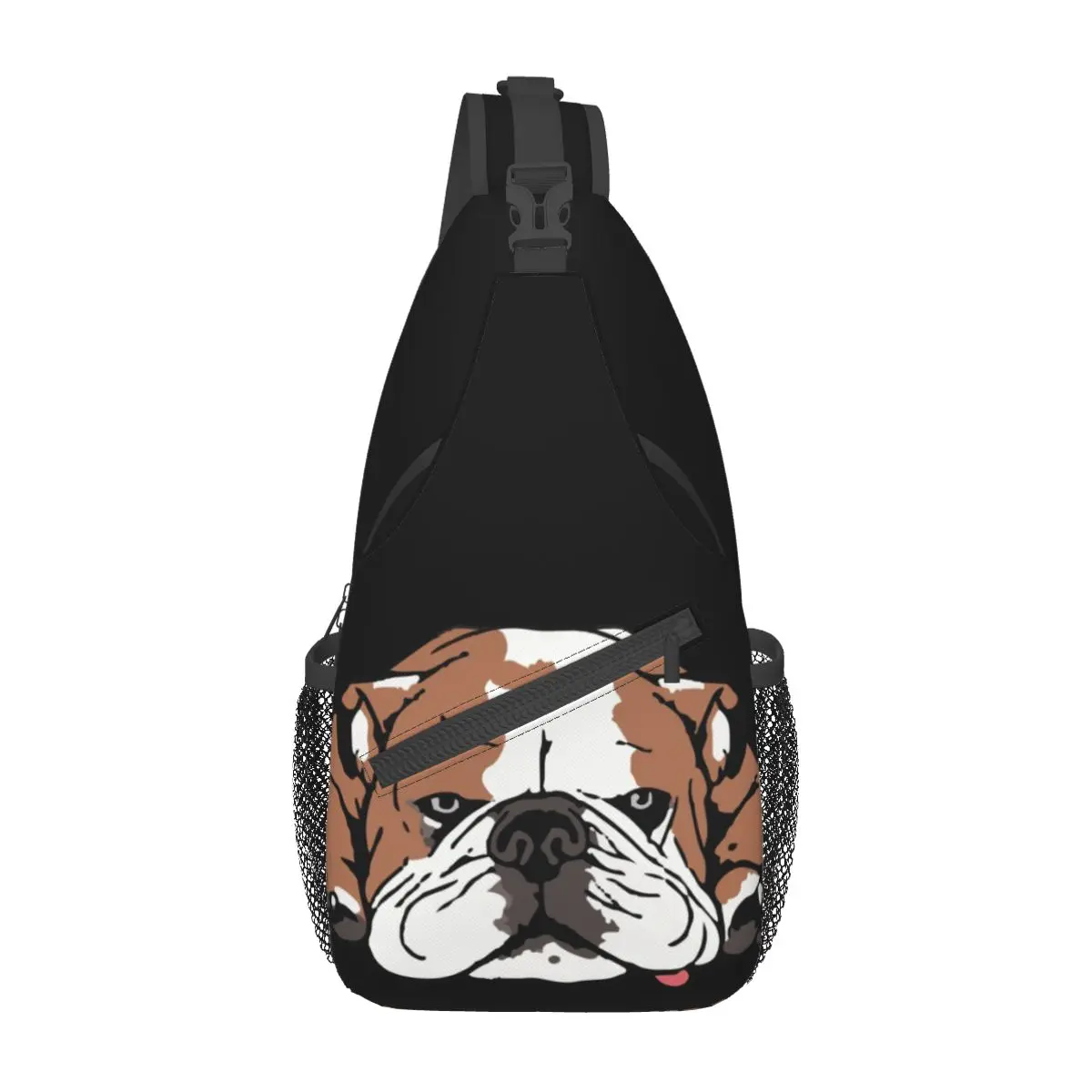 Grappige Bulldog Honden Slinger Tassen Borst Crossbody Schouder Rugzak Outdoor Sport Dagrugzakken Dierenmode Tassen