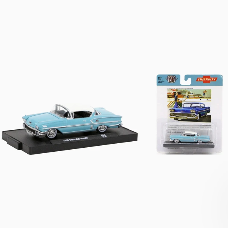 

M2 литой под давлением масштаб 1:64, 1958 Impala, классический автомобиль, модель автомобиля из сплава, игрушка, подарочная коллекция, дисплей, сувенир