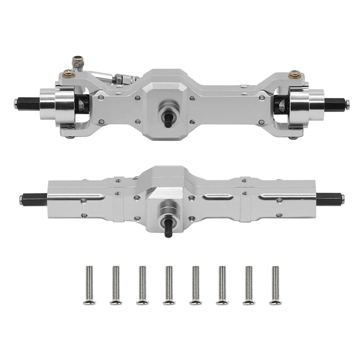 RC Car Metal Front and Rear Axle Assembly Kit for C14 C24 B14 B24 B16 B36 RC Car Update Parts Silver