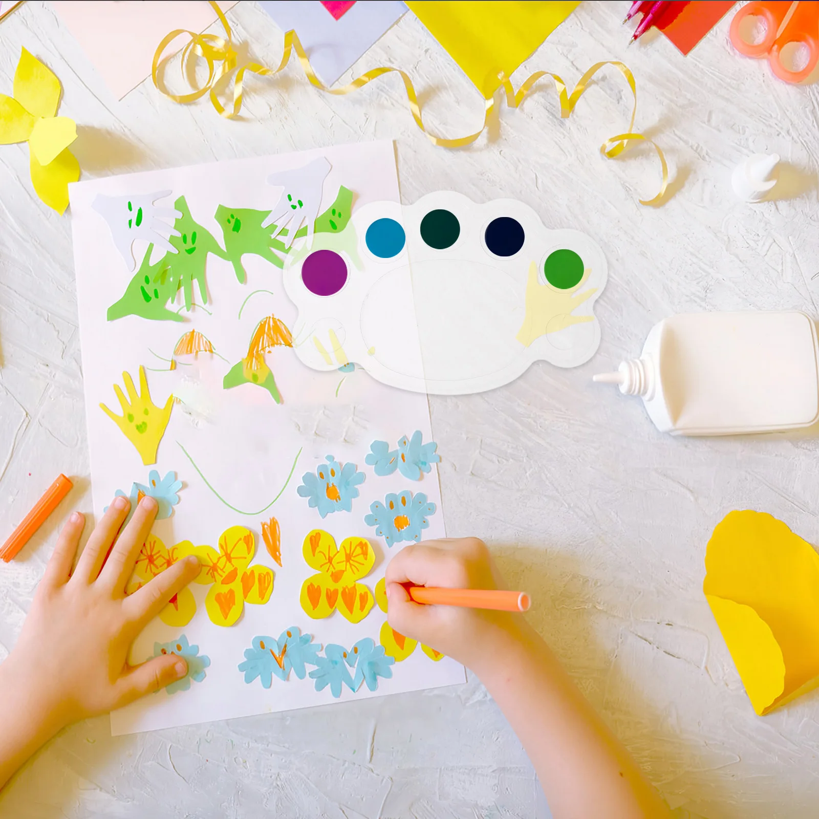 

50pcs Foot Shaped Paint Palette Clear Plastic Color Mixing Tray For Kids Painting Supplies Bulk Disposable Watercolor Palette