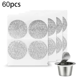 40/60Pcs Aluminum Foil Coffee Capsule Seal Lids Pods Stickers For Nespresso Kitchen Coffeeware