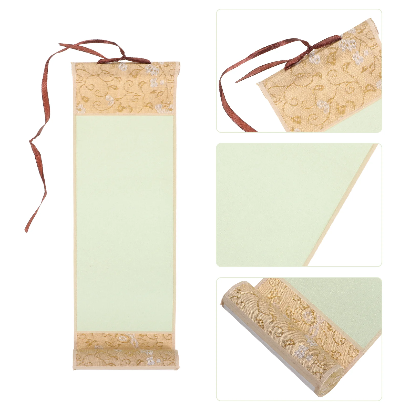 Blank Calligraphy Paper 10x38cm Grass Leaf Xuan Paper Scroll for Writing Brush Letters Running Script