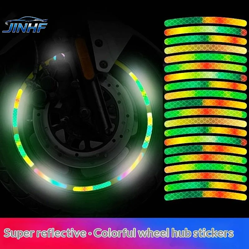 

100 шт./5 пакетов, светоотражающая наклейка для велосипедных колес, радужная красная наклейка для автомобиля, мотоцикла, предупреждающая наклейка для ночной безопасности