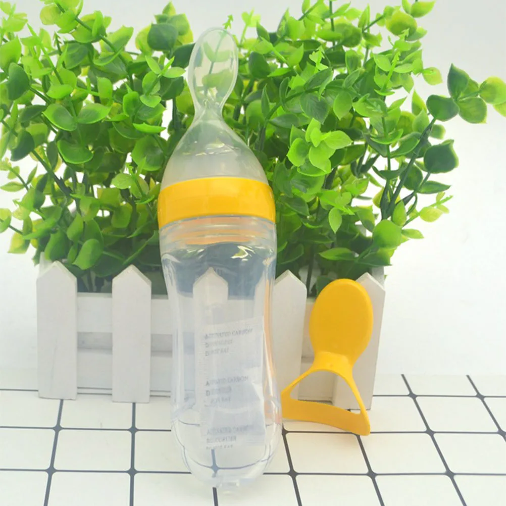 

90ml Baby Rice Bottle Silicone Feeder Spoon Cover Easy Feeding for Infant Newborn Baby Feeding Spoon Infant Feeder