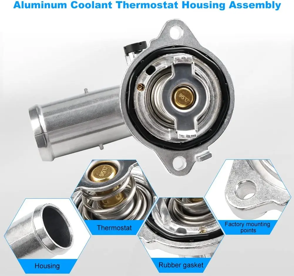 5184651AG Coolant Aluminum Thermostat Housing For Jeep Wrangler JK 2018 Grand Cherokee 2011-2020 Dodge Durango 2011-2015 Coolant