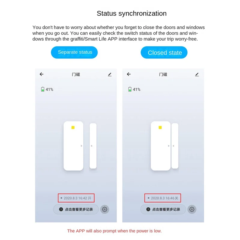 Tuya Wifi Smart Home Tür Fenster Sicher Alarm Wireless Smart Tür Fenster Sensor System Für Home Tür Fenster