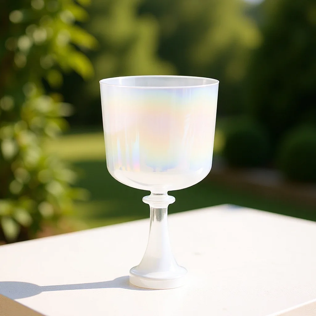 White Handheld Bowl Holy Grail Crystal Bowl Professional Sound Bowl Music Bowl Yoga Bowling Instrument Free Leather Stick