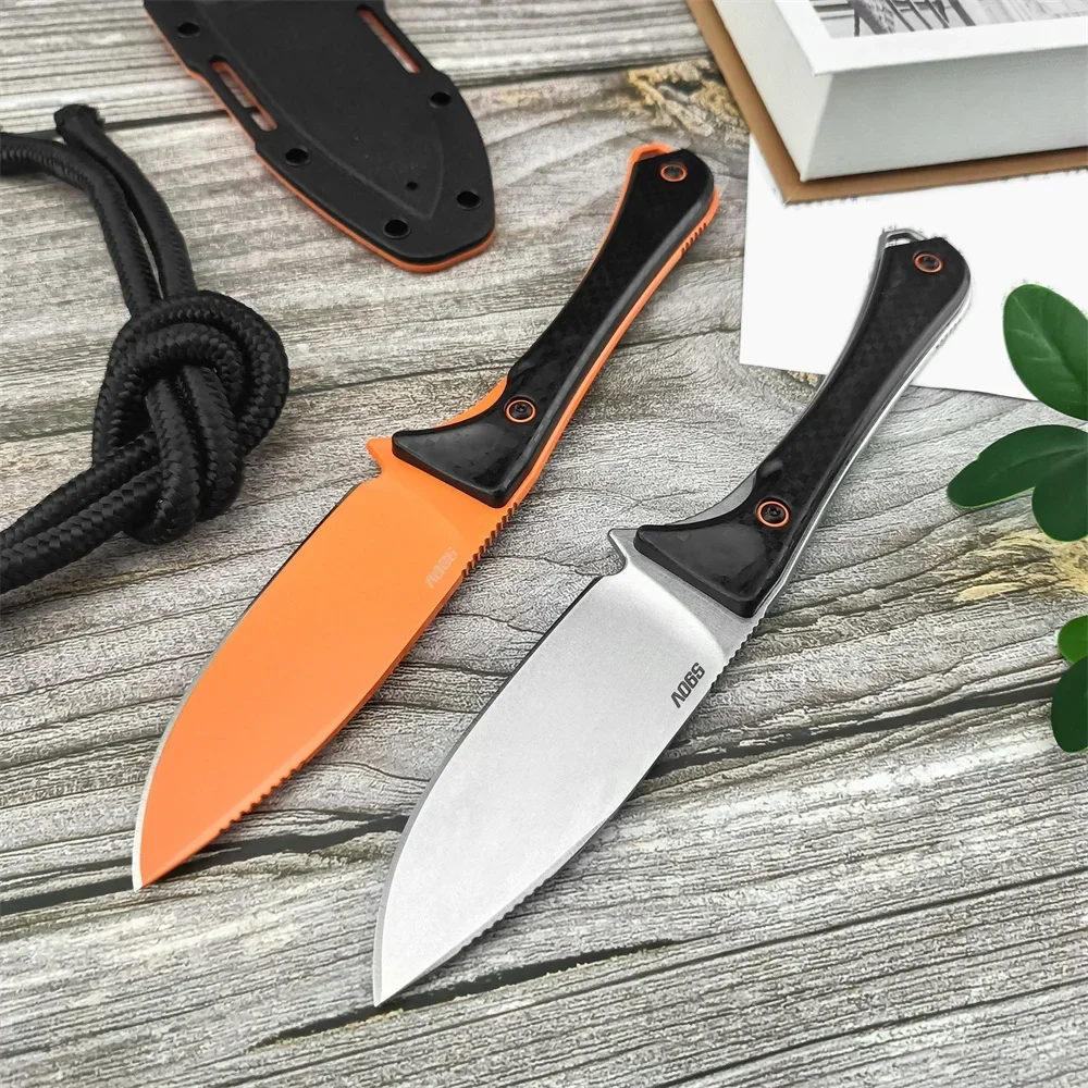 

15201OR Altitude Combat Fixed Blade Knife 3.08" CPM-S90V Orange DLC Drop Point Gift Boltaron Sheath Tactical Hunting EDC Tool