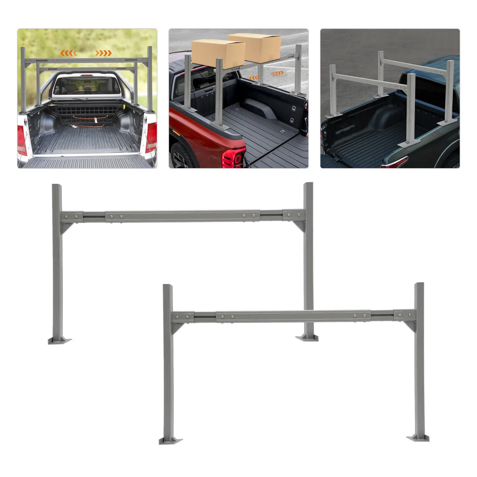

Capacity Pick up Truck Ladder Truck Rack Trailer 71*14*34in Adjustable 800lbs
