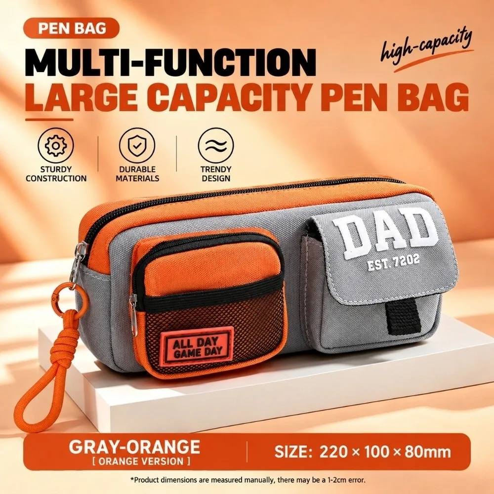New Oxford Cloth Pencil Case Stain-resistant Multi Pocket Pen Bag Lightweight Large Capacity Stationery Pouch Student School