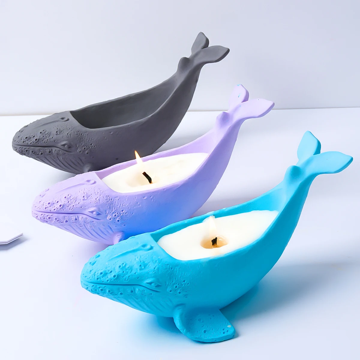 DIY Cute Whale Silicone Mold 3D Animal Shape Jewelry Storage Box Aromatherapy Candle Holder Flower Pot Resin Mold Craft Ornament