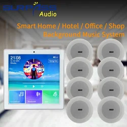 4 Inch 20w Touch Screen Bluetooth Sound Amplifier Board Mini Size HiFi Stereo Preamplifier Ceiling Speaker Kit Home Audio System