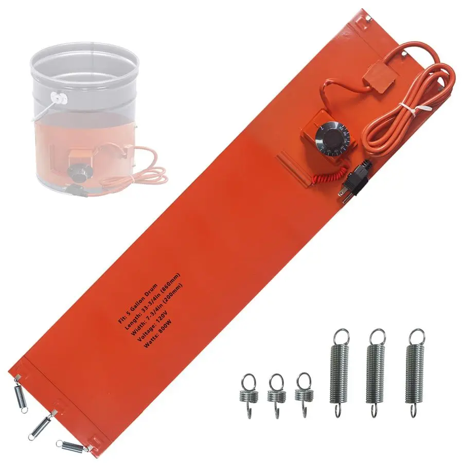 

Нагреватель 5 галлонов, изолированная лента 120 В, 800 Вт, подходит для металлического ведра, контроль температуры 86302, работает с масляным резервуаром для меда и воды, пропаном 7,75 i