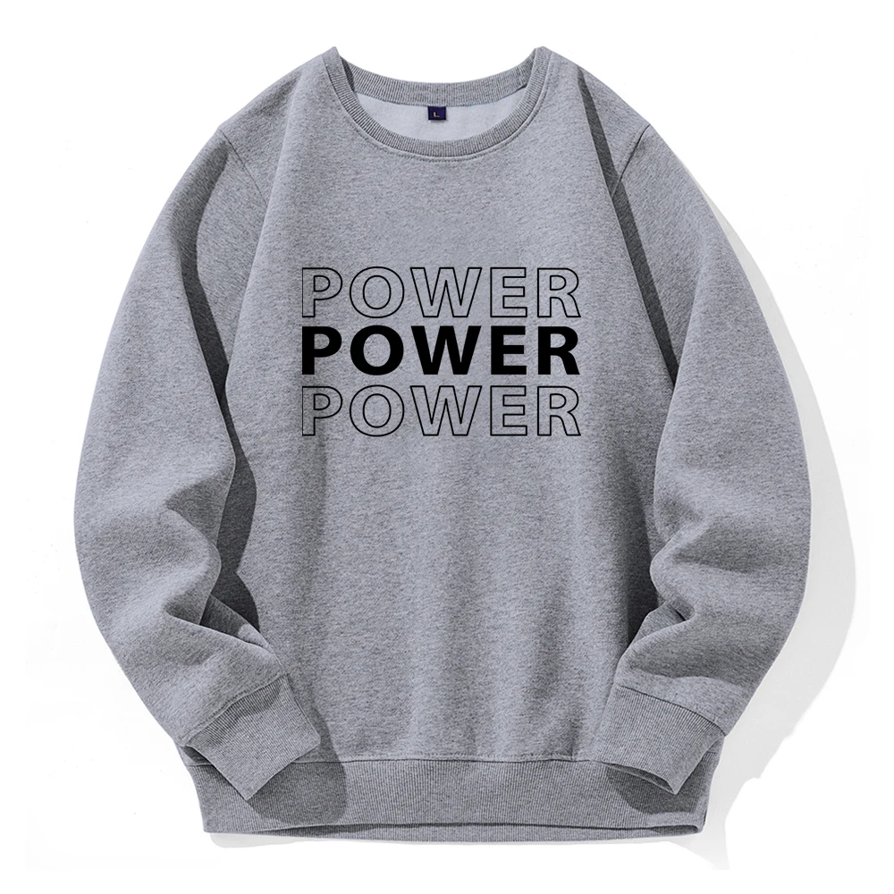 Power Printing Men Hoodie Loose Oversized Crew Neck Sportswear Sports Street Fashion New Hoody Classic Creative Novelty Clothing