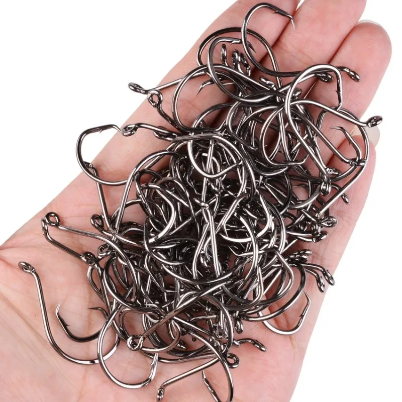 

EASYFISH 20pcs Whit Box 6#-7/ 0# Barbed Crossbill Hooks High Carbon Steel Octopus Hooks 6/0 -10 Hooks Ring Sharp Fishing Kits