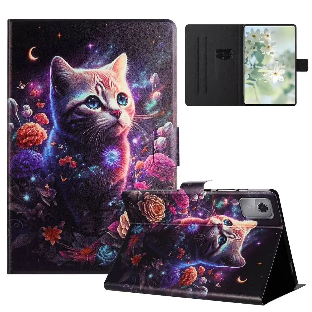 

For Xiaomi Redmi Pad SE 11 Inch 2023 Cute Cat Kids Tablet Cases PU Leather Stand Magnetic Flip Cover For Redmi Pad 8.7 4G Case