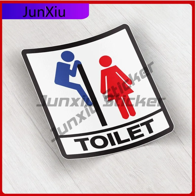 

Знак для туалета, забавный человек и девушка, виниловая наклейка на автомобиль, наклейка на бампер, кемпер, окна, наклейки, украшение для мотоцикла, забавное зеркало, стена