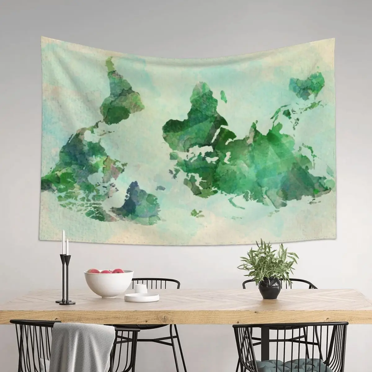 

Watercolour upside down map Tapestry Aesthetic Room Decor House Decorations Decoration Aesthetic Tapestry