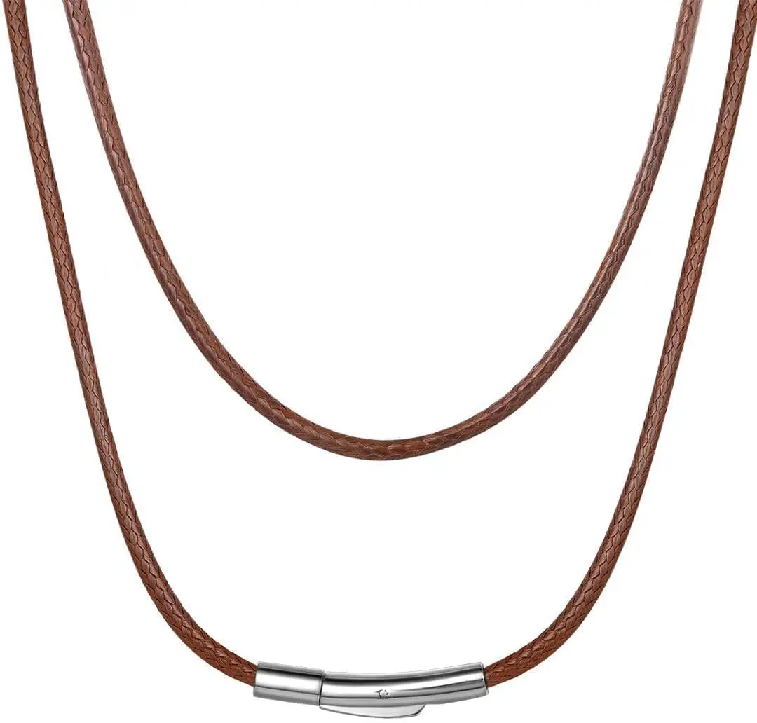 

Водонепроницаемый плетеный кожаный шнурок Chainshouse черного цвета с застежкой, для мужчин и женщин, для самостоятельного изготовления цепочек для кулонов, доступна кастомизация